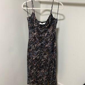 Multicolor deep v cocktail dress